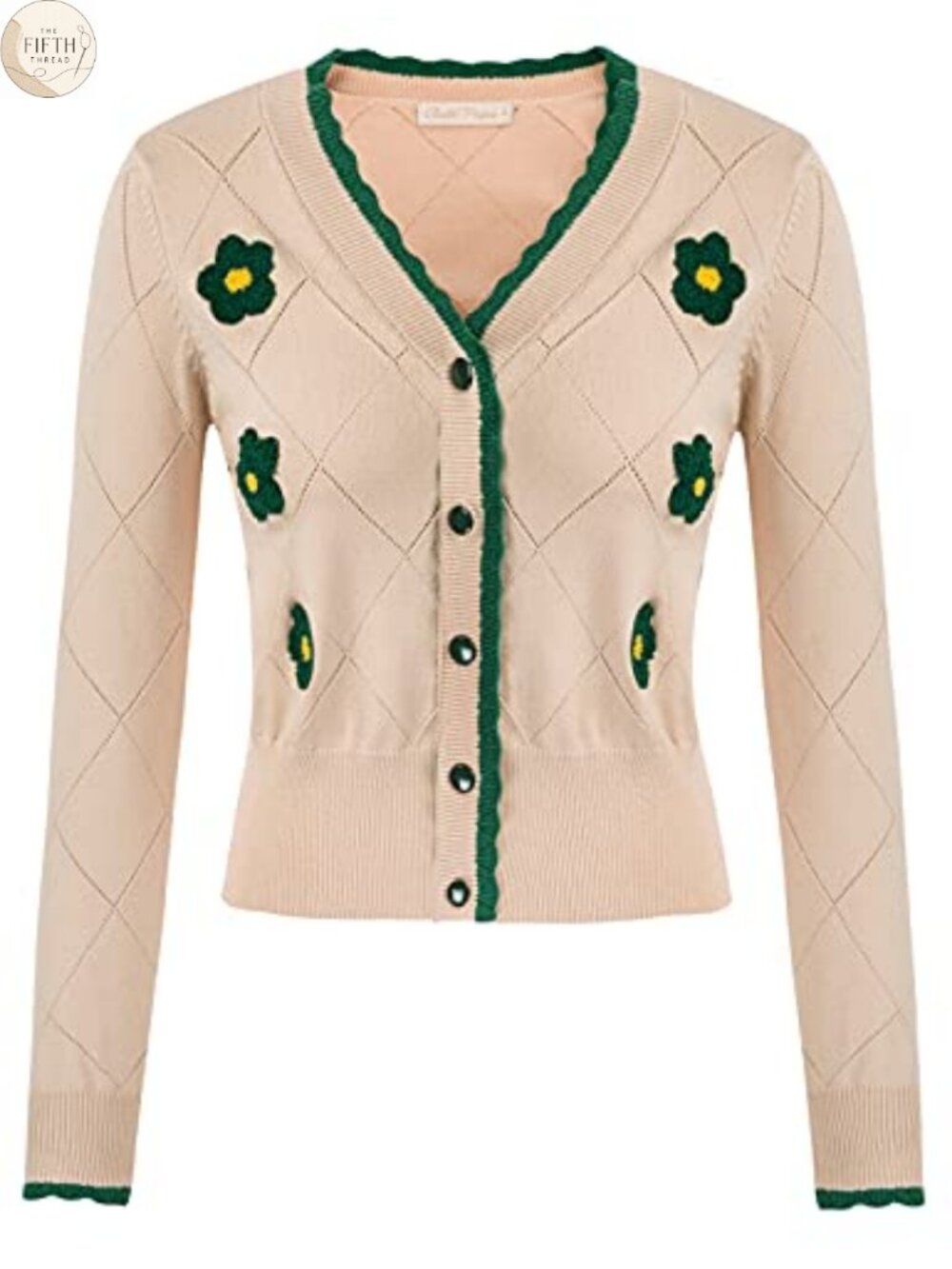 Belle Poque Long Sleeve Button Down V Neck Cardigan Sweater for Women